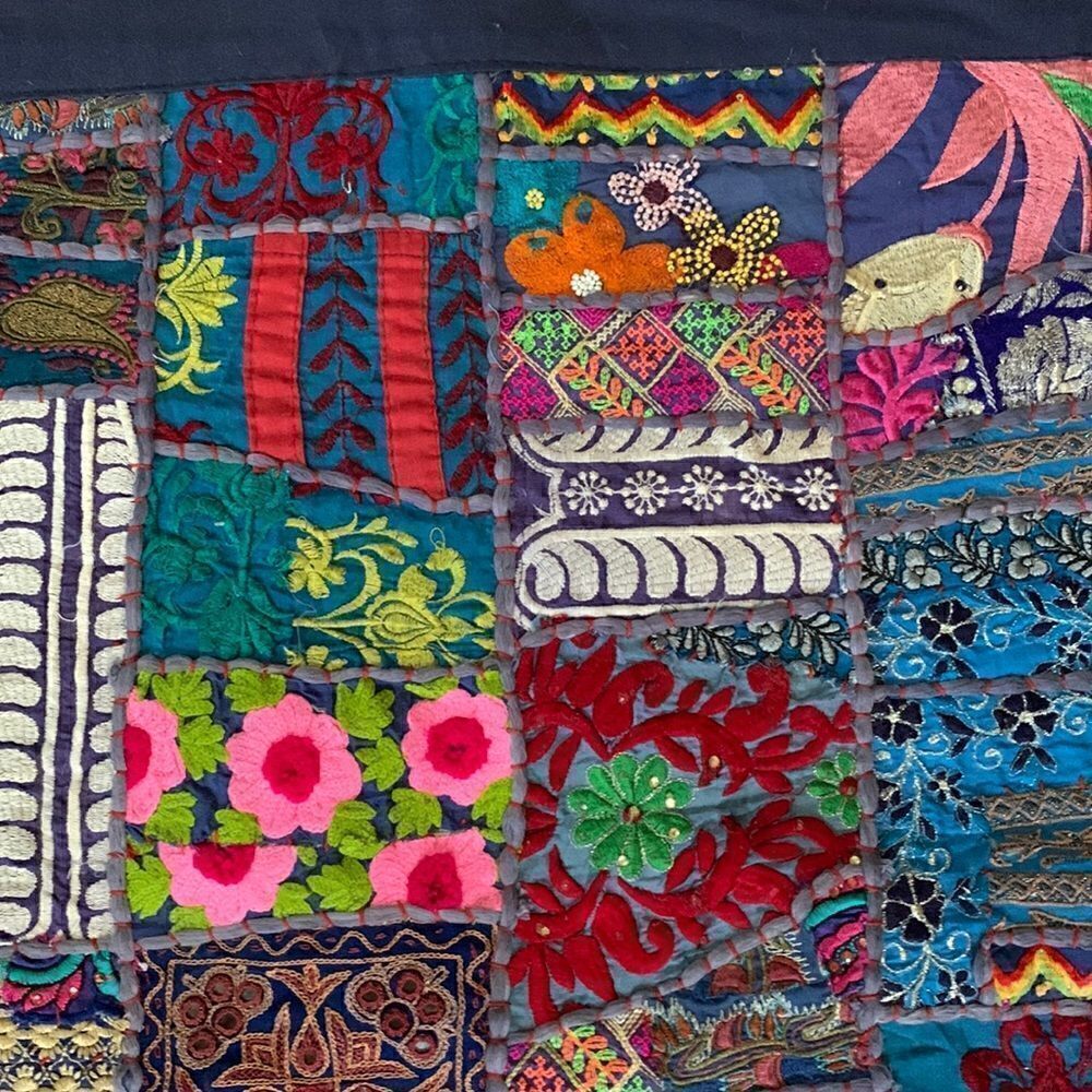 Wall Hanging Tapestry Exquisite Hand Crafted Embroidered India Colorful - Picture 6 of 11